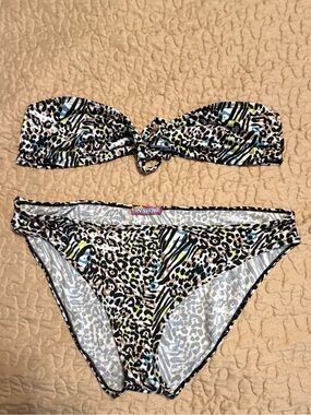 Two-Piece OnShore Bandeau Bikini Set in Animal Print